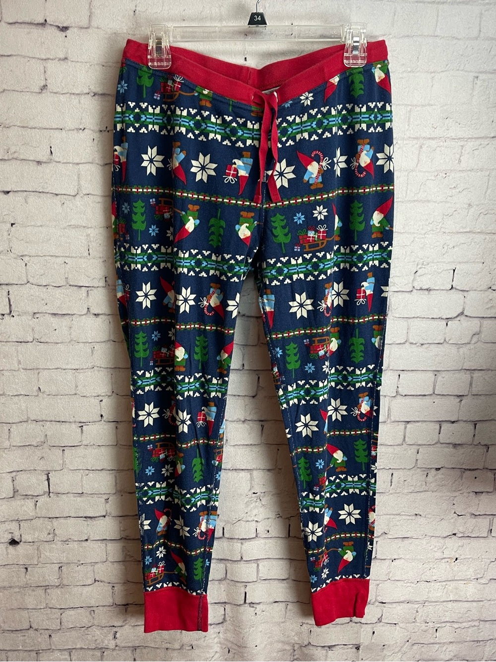 Hanna Andersson size large navy holiday gnome print pajama pants